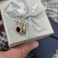 Серьги с гранатами и фианитами