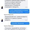 Проконсультировали в чате по кредиту